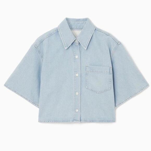 Cos cropped short sleeve denim shirt - Picture 3 of 7
